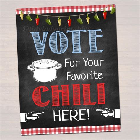 Chili Cook Off Printables